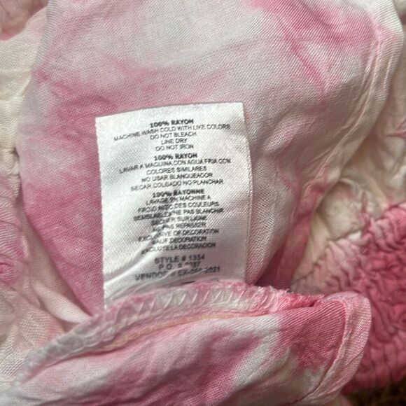 Kiwi & Punch Small Pink Tie Dye Off Shoulder Ruffle Crop Top Beach Boho Coastal - Picture 6 of 6